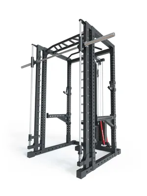 Produktbild von ATLETICA R7-Daemon Power Rack | 220cm Höhe | Mit Steckgewichten und Smith Machine | Smith kann optional vor oder hinter dem Rack angebracht werden