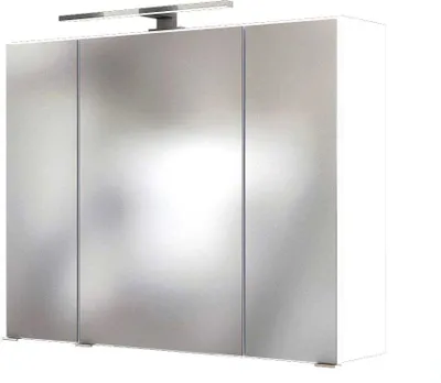 Produktbild von Badmöbel LED Spiegelschrank 80 cm ARLON-03 in weiß BxHxT: 80 x 66 x 20 cm