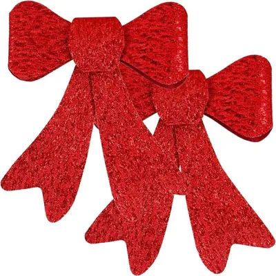 Zdjęcie produktu dla Wstążki świąteczne 18 x 15,5 cm, czerwone, zestaw 2 szt., dekoracje świąteczne