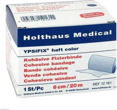 Produktbild von Ypsifix haft color Fixierbinde 6 cmx20 m blau 1 St