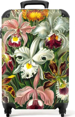 Produktbild von NoBoringSuitcases.com - Koffer Blumen - 55x40x20 cm und 55x35x25 cm - Reisezubehör - Trolley Handgepäck - Urlaubsartikel - Koffertasche - Rollkoffer Erwachsene - Travelgift - Hartschalenkoffer - Rollkoffer leichtHandgepäck Koffer 55x35x20 cm, 36L,