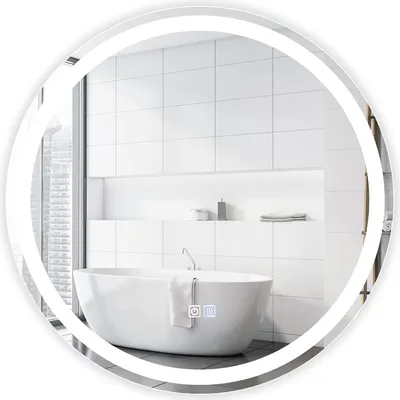 Produktbild von GOPLUS Badspiegel, Badezimmerspiegel mit LED-Beleuchtung, Hochauflösender Spiegel, Farbtemperaturen von 3000K-6000K, Entfogging-Funktion