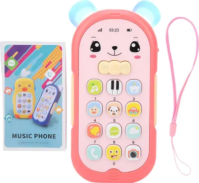 Obrázok produktu pre Detský telefón, simulácia, telefón, hudba, zvuk, svetelný efekt, pre deti, mobilná hračka, červená