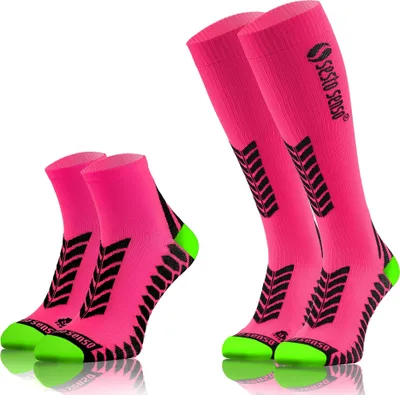 Produktbild von Sesto Senso Sportsocken Set Unisex – Kniestrümpfe und Sneaker Rosa Größe 39-42