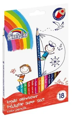 Zdjęcie produktu dla Fiorello Kredki Trójkątne Super Soft 18 kolorów