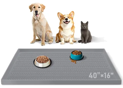 Immagine prodotto di Tappetino in silicone per animali domestici - Impermeabile, adatto a cani e gatti - 101,6 x 40,6 cm