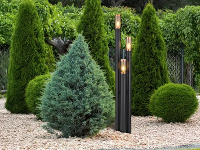 Produktbild von LED Außenleuchten Terrassenlampen Outdoor Garten Wegbeleuchtung Schwarz, H 170cm
