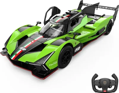 Produktbild von Lamborghini SC63 LMDh RC Auto 1:14 – Offiziell Lizenziert, 2.4GHz Fernsteuerung, LED & 9 km/h – Ferngesteuertes Auto – Grün