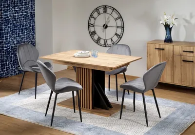 Zdjęcie produktu dla Stół rozkładany FABIANO 130(175)x85 dąb wotan/czarny