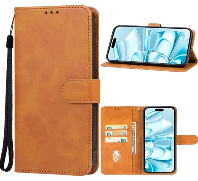 Produktbild von Mobigear Wallet iPhone 16 Hülle, Klapphülle mit Geldbörsenfunktion - Braun