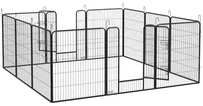 Obrázek produktu pro Ohrádka pro psy, 12 panelů, ocel, pro vnitřní i venkovní použití
