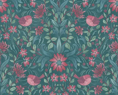 Produktbild von Vliesové tapety 39075-4 Maison Charme - kvietkovaná ružová na tyrkysovom pozadí
