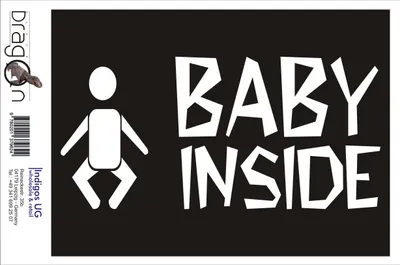 Produktbild von Aufkleber / Autoaufkleber - JDM / Die cut / Auto / OEM - Baby inside - 210x100mm gold - Heckscheibe / Heckscheibenaufkleber