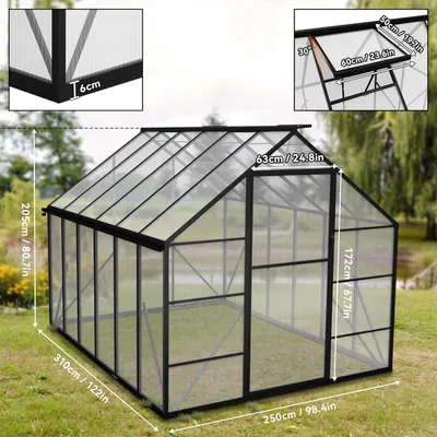 Image de Kweekkas - Serre de jardin - Serre - Boîte de culture - Structure en aluminium - 310 x 250 x 205 cm - Résistant aux intempéries, avec ventilation