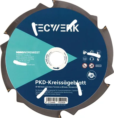 Productafbeelding van Circelzaagblad AD 190mm Z.6 PKD, snijbreedte 2,2mm, merk TECWERK