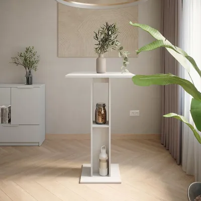 Zdjęcie produktu dla Stół barowy Vicco Repose Biały 65 x 65 cm, Model 55577