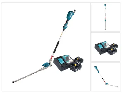 Zdjęcie produktu dla Akumulatorowe nożyce do żywopłotu Makita DUN 500 WRG2 18 V 50 cm bezszczotkowe + 2x akumulator 6,0 Ah + ładowarka