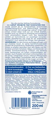 Produktbild von Ladival Sonnenschutz Gel 200ml LSF 50+ für allergische Haut, wasserfest,