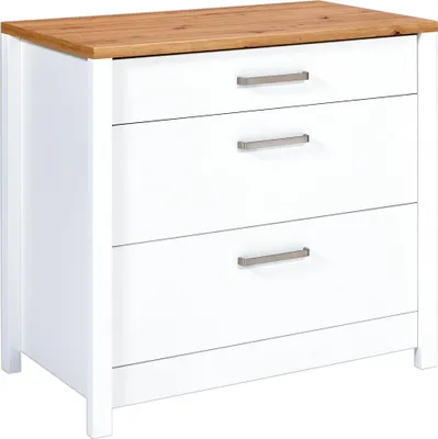 Produktbild von Unterschrank - B 100 cm - 3 Schubladen - Artisan Eiche Nachbildung - Weiß