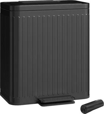 Produktbild von Küchenmüllbehälter, 2 x 20 L-Taschen, effiziente Abfallscheidung, Fußpedal, Kunststoff, Metall, schwarz
