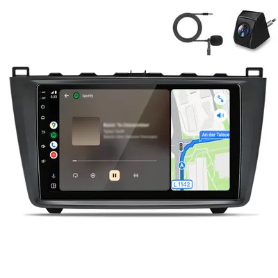 Obrázek produktu pro Autorádio s Androidem, kamerou a mikrofonem pro Mazda 6 GH GG 2007–2012, bezdrátové připojení, CarPlay, Android Auto, WiFi, GPS navigace, RDS, DSP, DAB+, Bluetooth, 9 palců, 2+64 GB