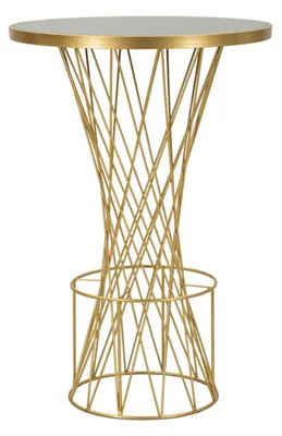 Produktbild von Bar Tisch aus goldenem Metall und Glas cm ø 70x103