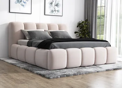 Produktbild von Polsterbett SONIC 180 x 200  plus Matratze und Bettkasten. Möbel vom Hersteller- Handarbeit! Bett Komplett-Set mit Matratze,Bettkasten, Lattenrost & Kopfteil. Modern und robust. Elegantes Bett mit massives Kopfteil und kristallähnlichen Knöpfen.