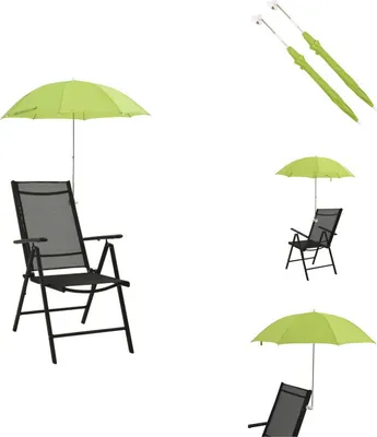 Produktbild von vidaXL Sonnenschirme für Campingstühle 2 Stk. Grün 105 cm - Sonnenschirme & Sonnenschutze