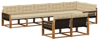 Produktbild von vidaXL Outdoor-Sofagarnitur mit Kissen 8 pcs Natur und Beige