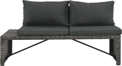 Produktbild von vidaXL 3-tlg. Garten-Lounge-Set mit Polstern Poly Rattan Grau