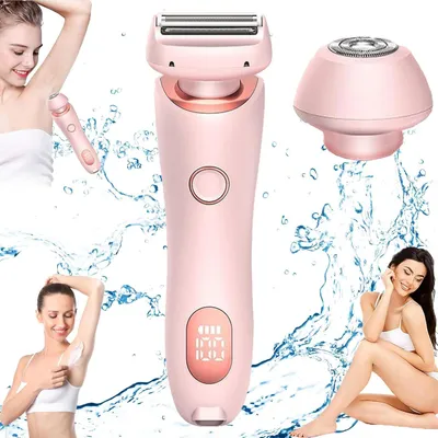 Produktbild von Intimrasierer für Frauen, 2-in-1 Dual Head, elektrisch, USB-Aufladung, IPX7 wasserdicht,für Gesicht,Körper & Bikini (Rosa),ideal für den Intimbereich