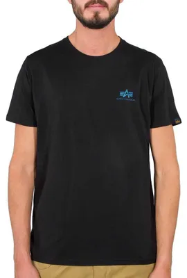 Produktbild von Alpha Industries Basic T Small Logo T-Shirt für Herren Black/Blue