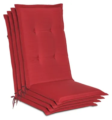 Produktbild von Beautissu 4er Set Gartenstuhlauflage Loft HL Rot, 120x50x6cm