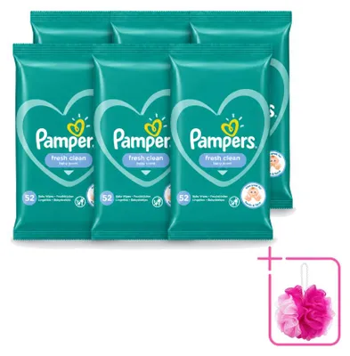 Productafbeelding van 6 x Pampers Fresh Clean vochtige doekjes - voordeelverpakking - 6 stuks