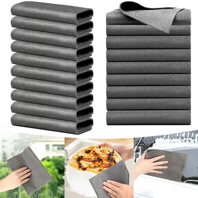 10 Mikrofaser-Reinigungstücher 30x40 cm, wiederverwendbar, streifenfrei