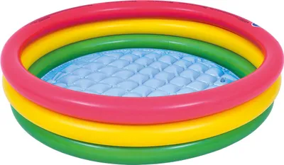 Image de Piscine enfants colorée 3 anneaux 100x22 cm PVC
