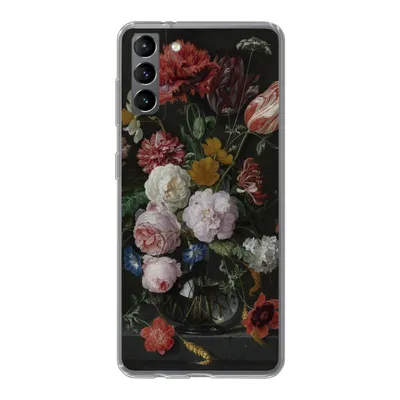 Produktbild von MuchoWow® Handyhülle Schutzhülle Hülle für Samsung Galaxy S21 Plus Stilleben mit Blumen in einer Glasvase - Gemälde von Jan Davidsz. de Heem Silikon Softcase Handy Hülle - Handy-Tasche