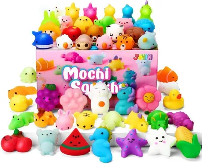Produktbild von JOYIN Mochi-Squishy-Set: 100er Pack Mini-Kawaii-Spielzeug für Kinder - Stressabbau, Partygeschenke & Goodie-Bags