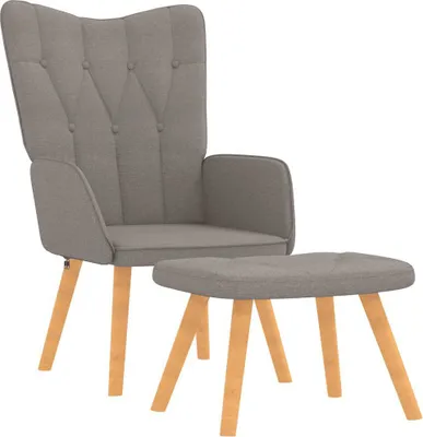 Obrázok produktu pre vidaXL Relax Kreslo s taburetkou Taupe Fabric