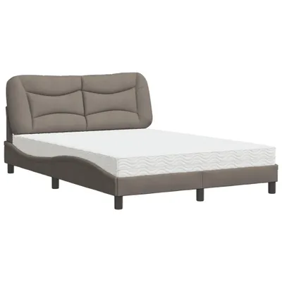 Produktbild von Bett mit Matratze "Hvar" Taupe 140x200 cm Stoff