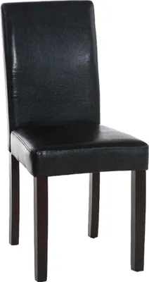 Produktbild von CLP Esszimmerstuhl Ina Kunstleder mit hoher Rückenlehne schwarz Gestell Farbe dunkelbraun