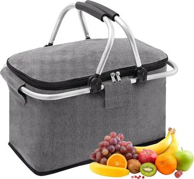 Produktbild von Opvouwbare picknicktasche, 30 Liter, großes Fassungsvermögen, opvouwbare Kühltasche, isolierende Tasche, Einkaufstasche, Kühltasche, Einkaufstasche, picknicktasche, für Büro, Camping, Picknick