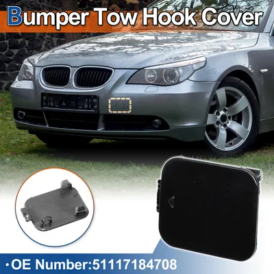 Image de Couvercle De Crochet De Remorquage De Pare-Chocs De Voiture Avant Capuchon De Couverture Noir AdaptšŠ Pour Bmw 528I 535I 550I 2008-2010 No.51117184708 - Pack De 1.