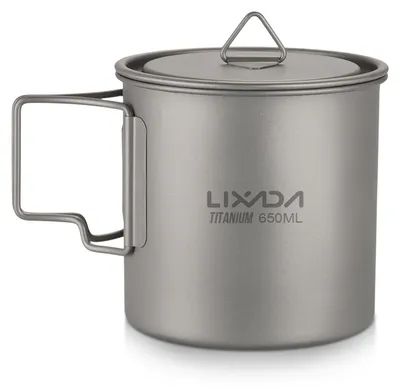 Obrázek produktu pro Ultralehký titanový hrnek pro venkovní použití, přenosný, pro kempování, pikniky, hrnek na vodu se skládacím uchem, 300 ml/350 ml/450 ml/550 ml/650 ml/750 ml