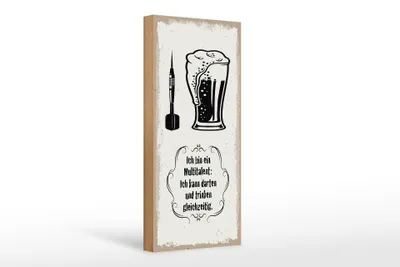 Produktbild von Holzschild  Multitalent kann trinken Darten, 27x10 cm, Holzschilder Spruch Sport Hobby