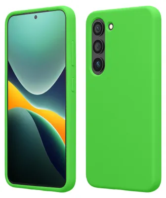 Produktbild von kwmobile Handyhülle für Samsung Galaxy S23 Hülle - Case Silikon - Kabelloses Laden - Schutzhülle Cover in Limettengrün