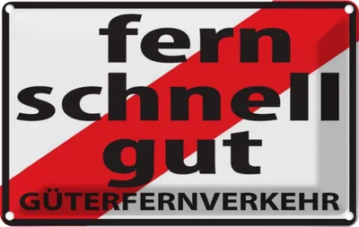 Produktbild von vianmo Blechschild 20x30 cm Fern Schnell Gut Güterfernverkehr Dekoration