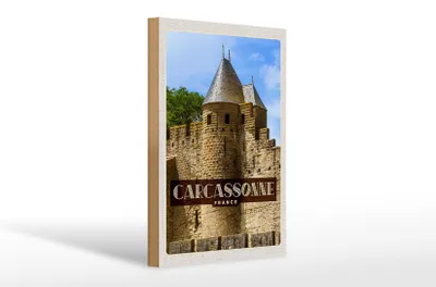 Produktbild von Holzschild Reise 20x30cm Carcassonne France Weltkulturerbe