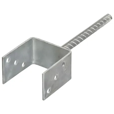 Image de vidaXL Support de poteau 6 pièces argenté 9×6×30 cm Acier galvanisé