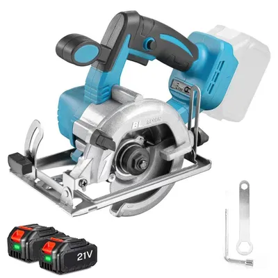 Produktbild von Kreissäge - Akkubetrieben 12,5 cm - Leistung 1000 W - Bürstenloser Motor - Neigung 0–45° - System 18 V - Mit 2 Akkus, EU-Stecker